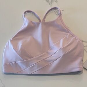Lululemon Flow Y Wrap Front High Neck Bra ~ 8 ~ Meadow Sweet Pink